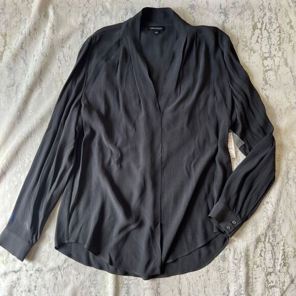 Lord & Taylor Career Top Long Sleeve Crepe V Neck NWT - Picture 8 of 13